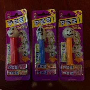 Lot of Three Vintage Glowing Ghost Pez Candy Dispensers